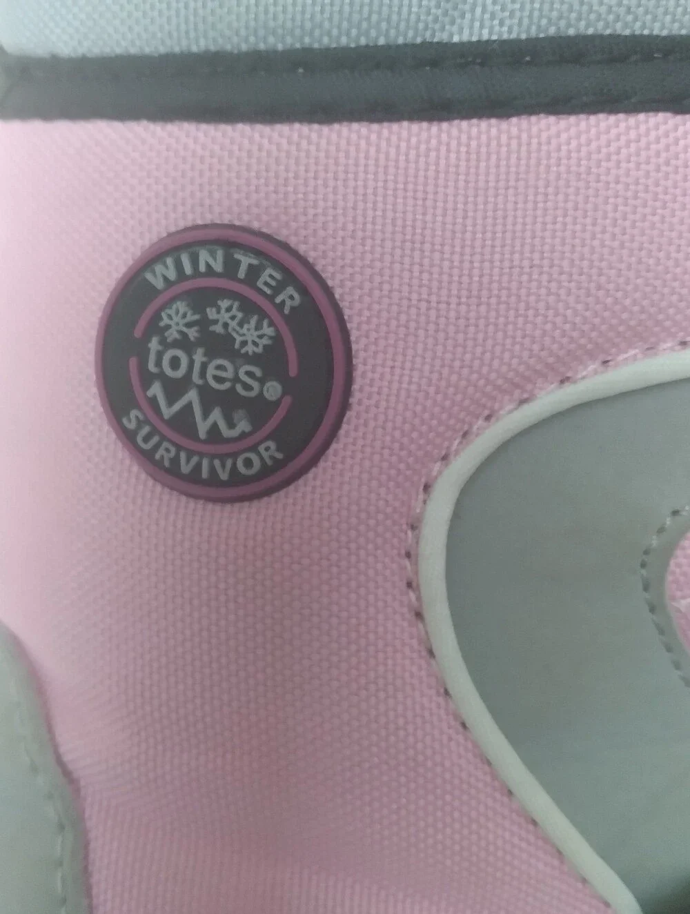 totes Winter Survivor Kids Pink Gray Waterproof Winter Snow Rain Boots 1 Girls